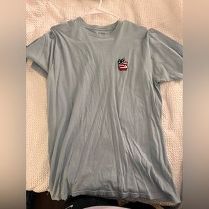 Light Blue Boys peace sign american flag shirt